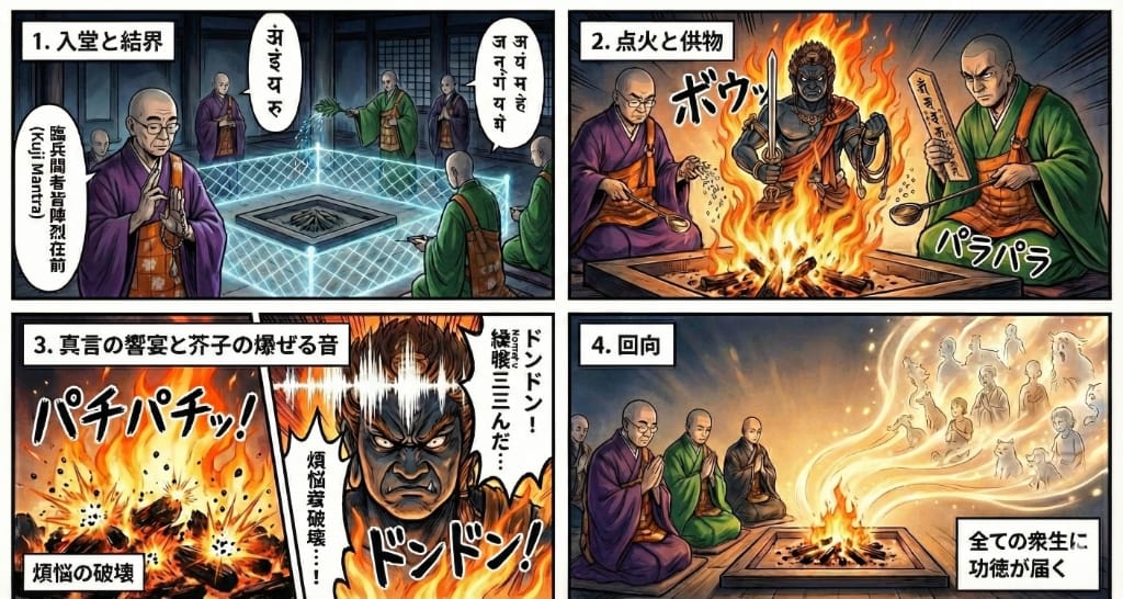 護摩の作法（マンガ解説2）